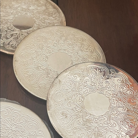 Vintage silver-plated 7-piece coaster set - Picture 7 of 9